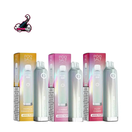 Pod Salt Pearl Bar 6000 Puffs Disposable Vape 20mg Nicotine in three different flavors