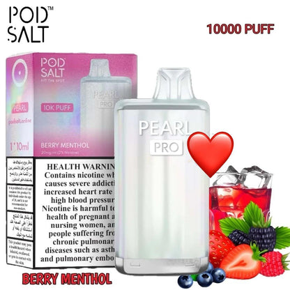 Pod Salt Pearl Pro 10000 Puffs Disposable Vape device Berry Menthol flavor