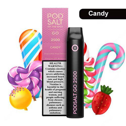 Pod Salt Go 2500 Puffs – Rechargeable Disposable Vape | 20mg Nic Salt, 7ml E-Liquid