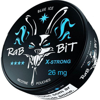 Rabbit Nicotine Pouches Blue Ice flavor on a white background