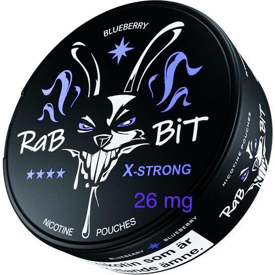 Rabbit Nicotine Pouches Blueberry flavor on a white background