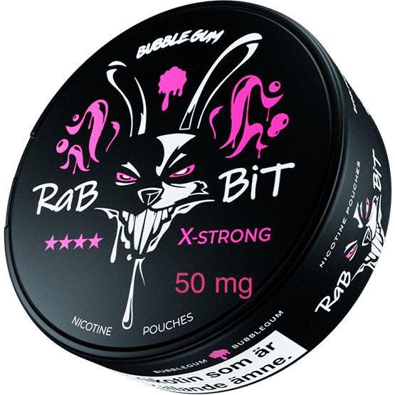 Rabbit Nicotine Pouches Bubblegum flavor on a white background