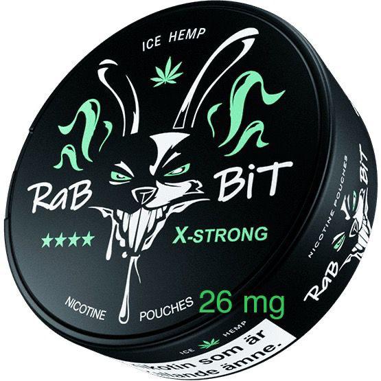 Rabbit Nicotine Pouches Ice Hemp flavor on a white background