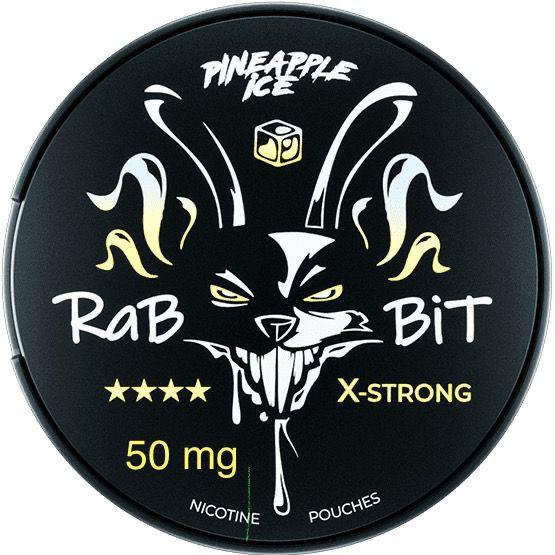 Rabbit Nicotine Pouches Pineapple Ice flavor on a white background