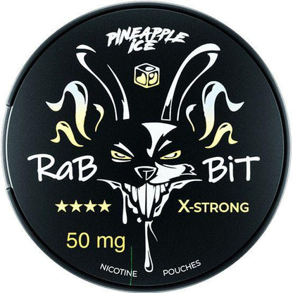 Rabbit Nicotine Pouches Pineapple Ice flavor on a white background
