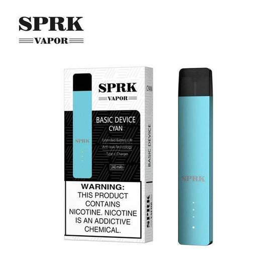 SPRK Vapor Basic Device | Myle V4 Compatible CYAN color device with box