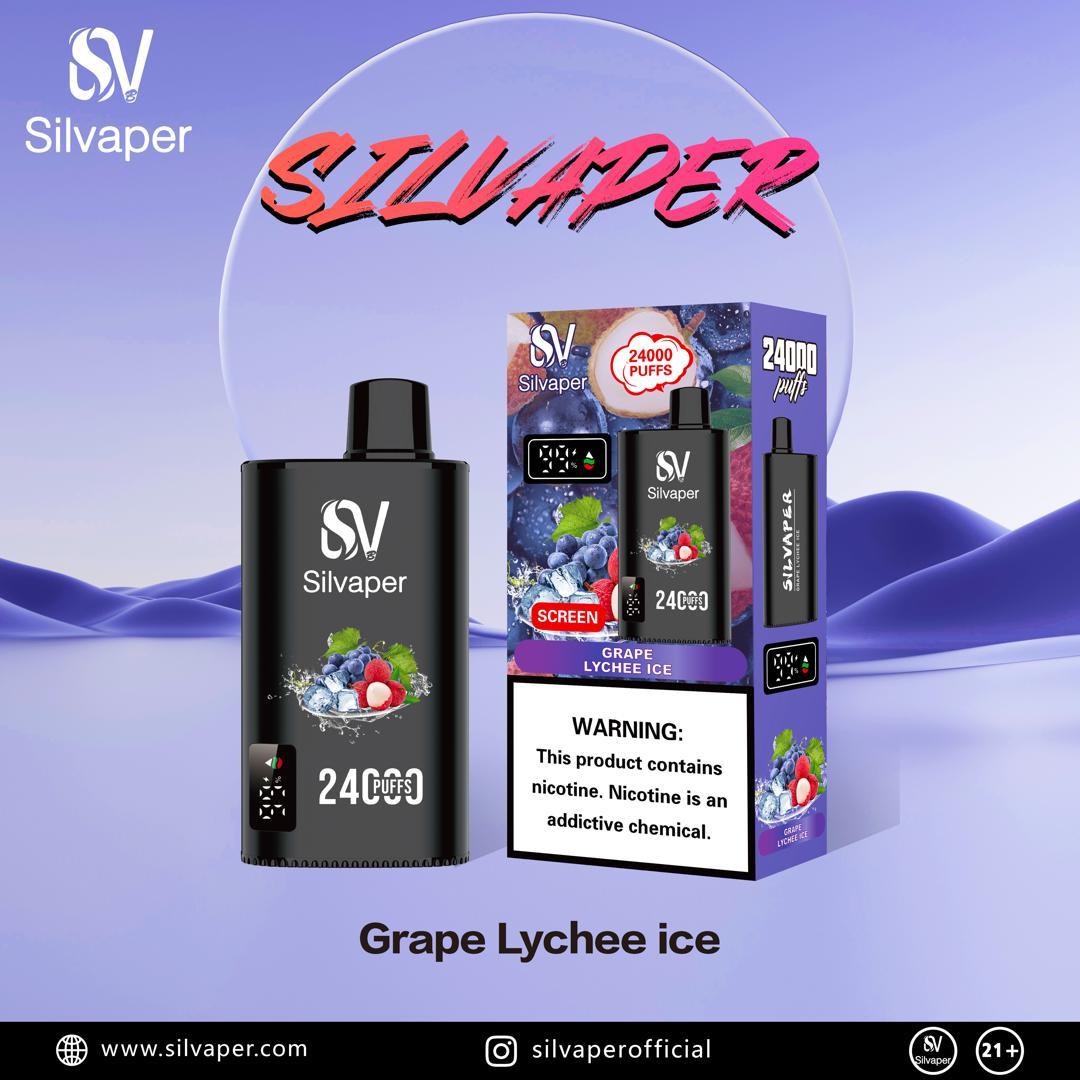 Silvaper 24000 Puffs Disposable Vape device with Grape Lychee Ice Flavor