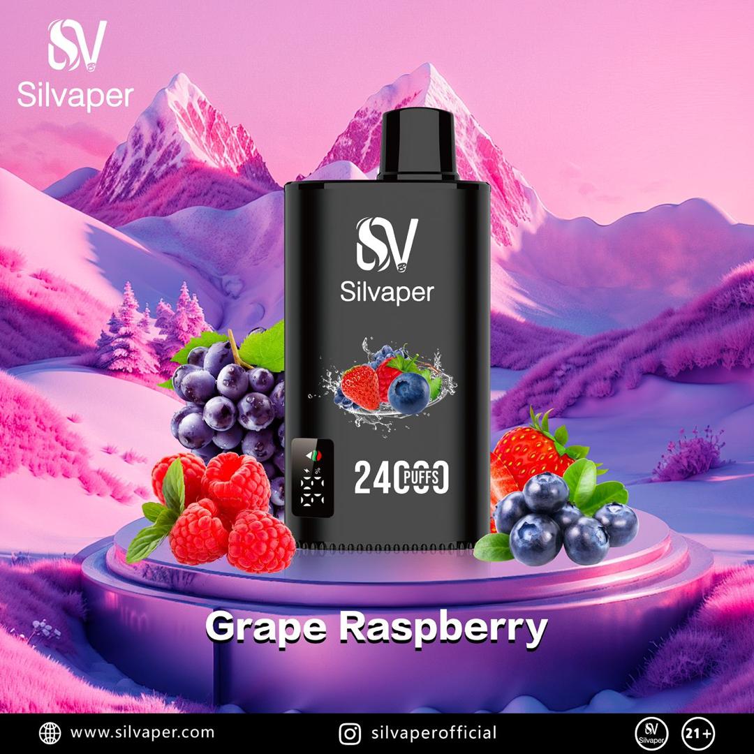 Silvaper 24000 Puffs Disposable Vape device with Grape Raspberry Flavor