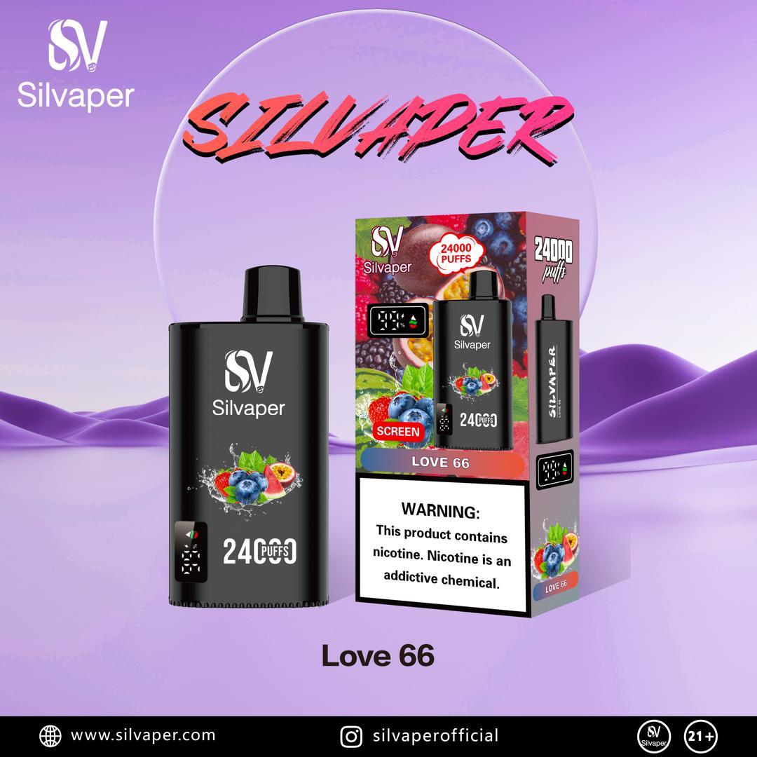 Silvaper 24000 Puffs Disposable Vape device with Love 66 Flavor