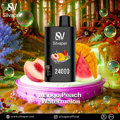 Silvaper 24000 Puffs Disposable Vape device with Mango Peach Watermelon Flavor