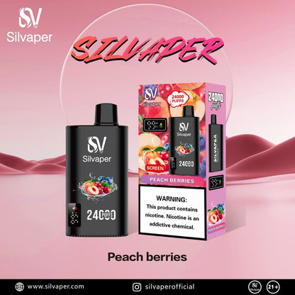 Silvaper 24000 Puffs Disposable Vape device with Peach Berries Flavor