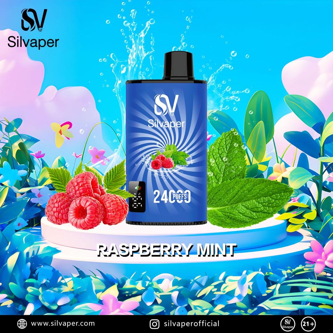Silvaper 24000 Puffs Disposable Vape device with Raspberry Mint Flavor