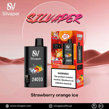 Silvaper 24000 Puffs Disposable Vape device with Strawberry Orange Ice Flavor