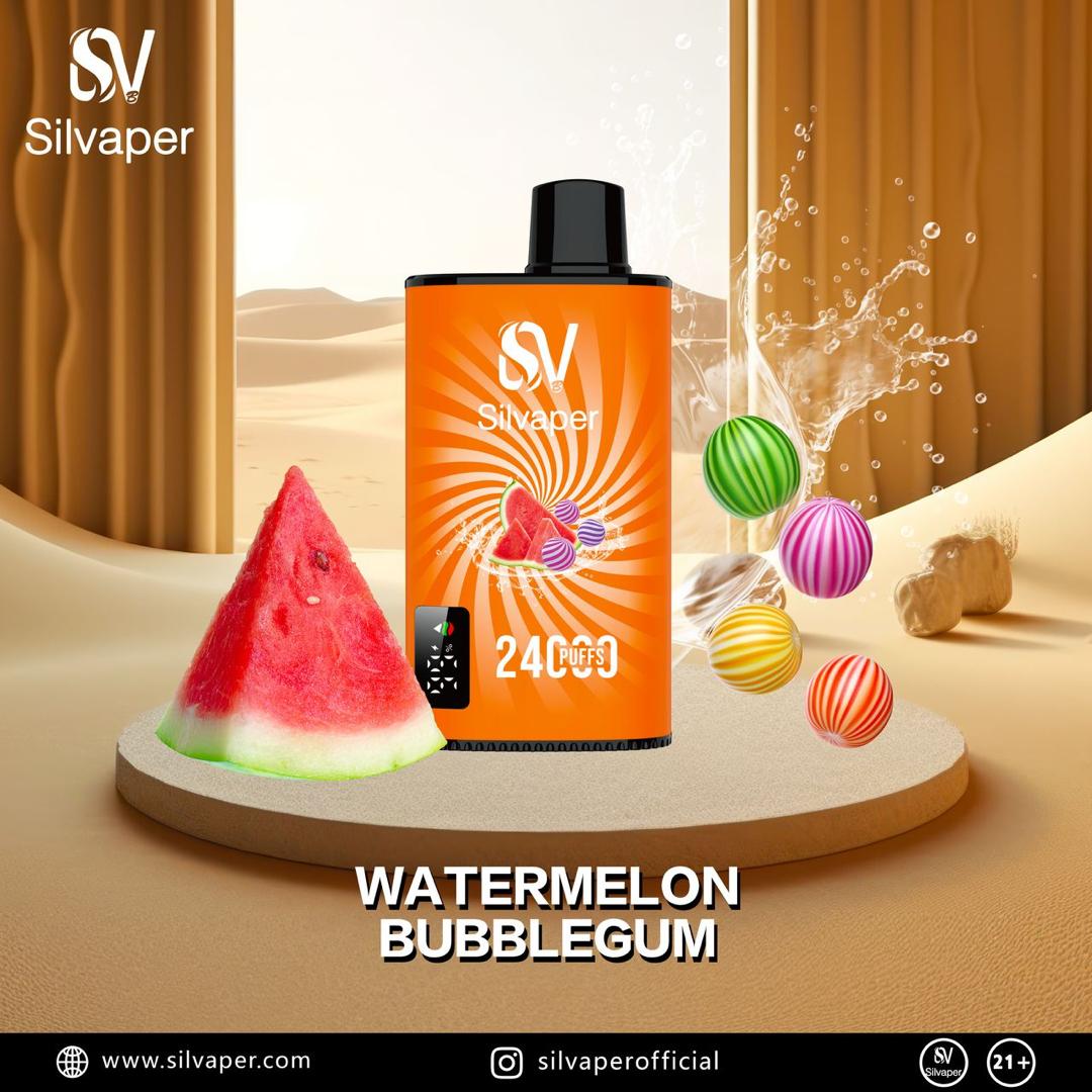 Silvaper 24000 Puffs Disposable Vape device with Watermelon Bubblegum Flavor