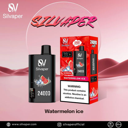 Silvaper 24000 Puffs Disposable Vape device with Watermelon Ice Flavor