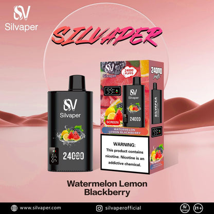 Silvaper 24000 Puffs Disposable Vape device with Watermelon Lemon Blackberry Flavor