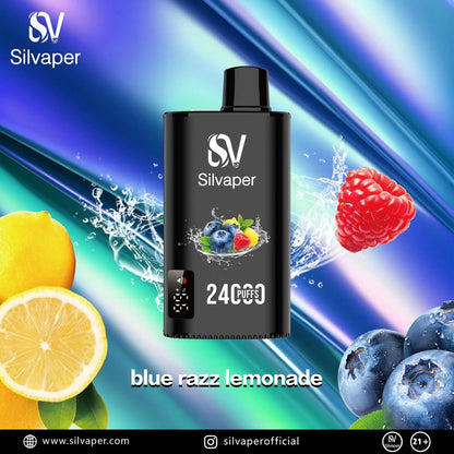 Silvaper 24000 Puffs Disposable Vape with Blue Razz Lemonade Flavor
