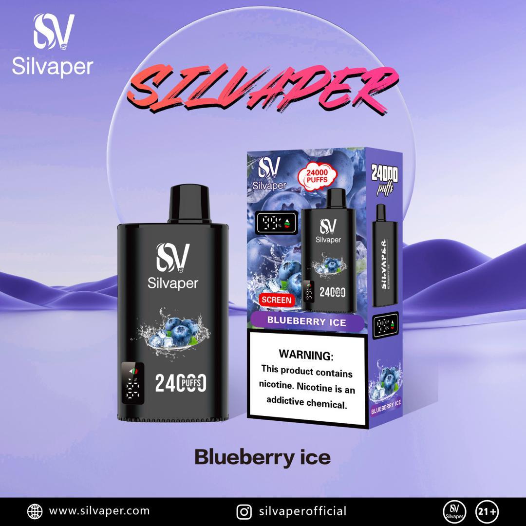 Silvaper 24000 Puffs Disposable Vape with Blueberry Ice Flavor