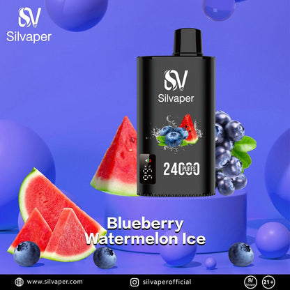 Silvaper 24000 Puffs Disposable Vape with Blueberry Watermelon Ice Flavor