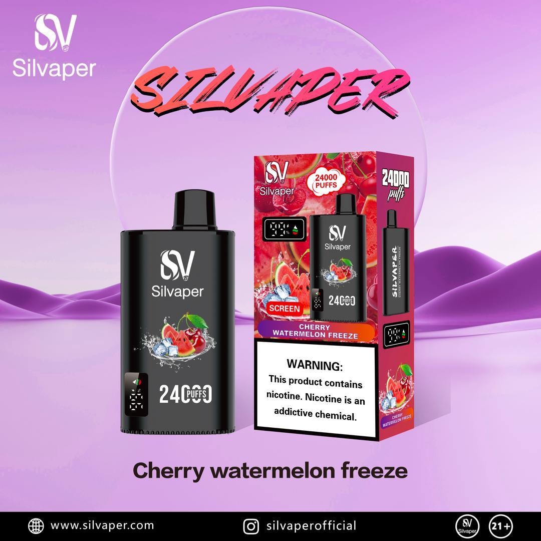 Silvaper 24000 Puffs Disposable Vape with Cherry Watermelon Freeze Flavor
