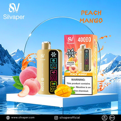 Silvaper 40000 Puffs Disposable Vape Peach Mango flavor device