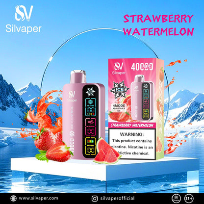 Silvaper 40000 Puffs Disposable Vape Strawberry Watermelon flavor device