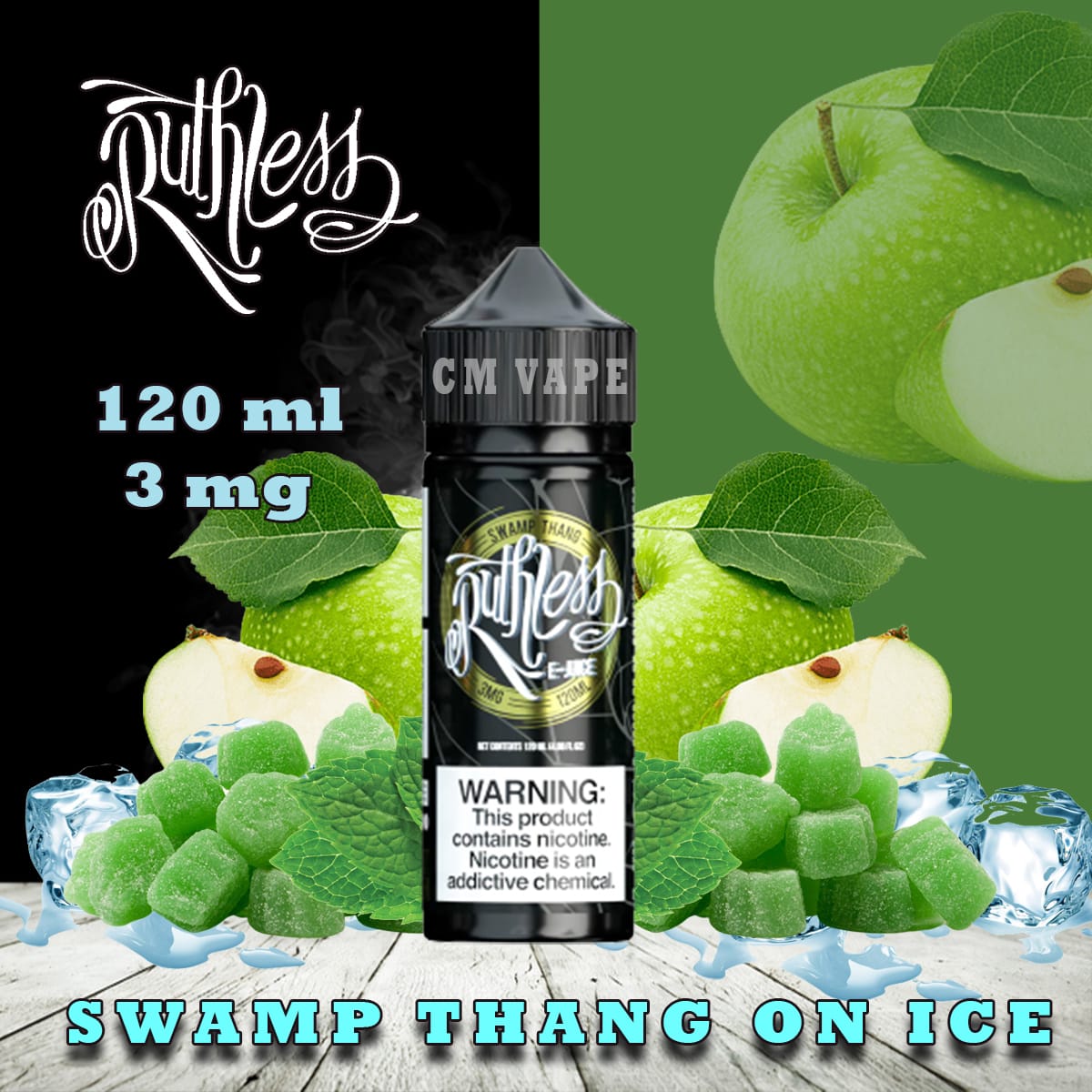 Ruthless 120 ml Freebase e‑Liquids 3 mg and 6 mg