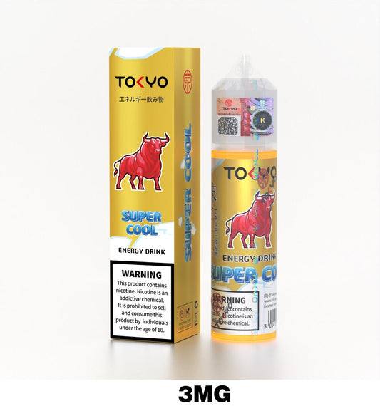 Tokyo Super Cool 60ml E-Liquid 3mg Nicotine Energy Drink flavor device with pack