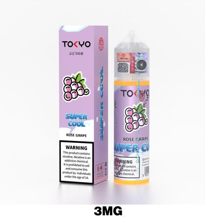 Tokyo Super Cool 60ml E-Liquid 3mg Nicotine Rose Grape flavor device with pack