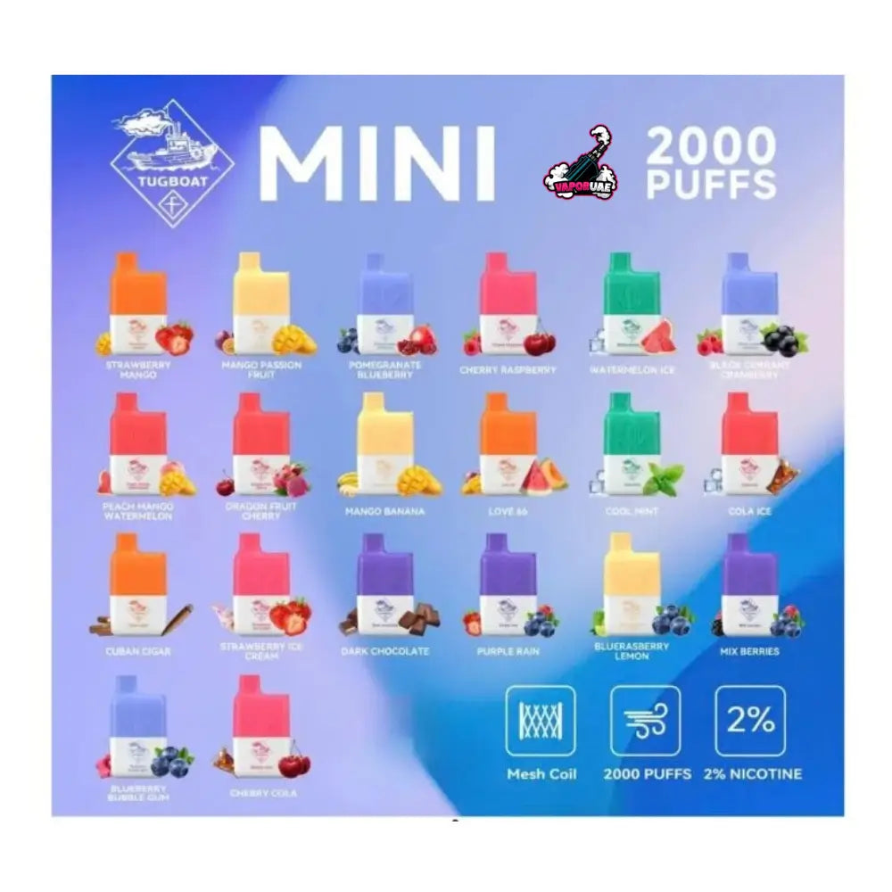 Tugboat Mini 2000 Puffs Disposable