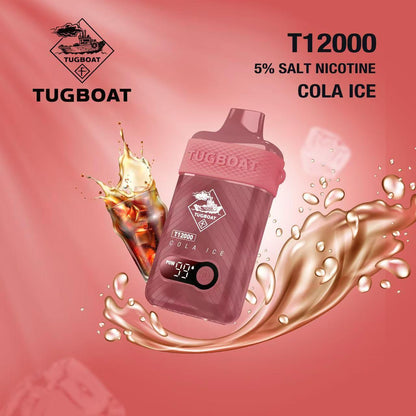Tugboat T12000 Puffs Disposable Vape 50mg salt nicotine, Cola Ice Flavor