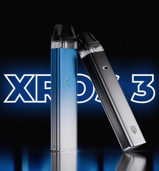 Two vape devices with 'XPRO3' branding on a dark background