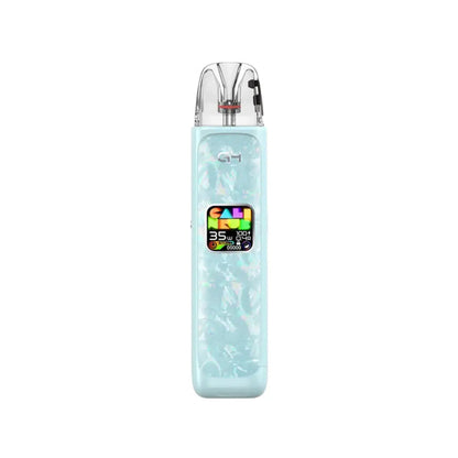Uwell Caliburn G4 Pod System Glacier Blue color device with a colorful display