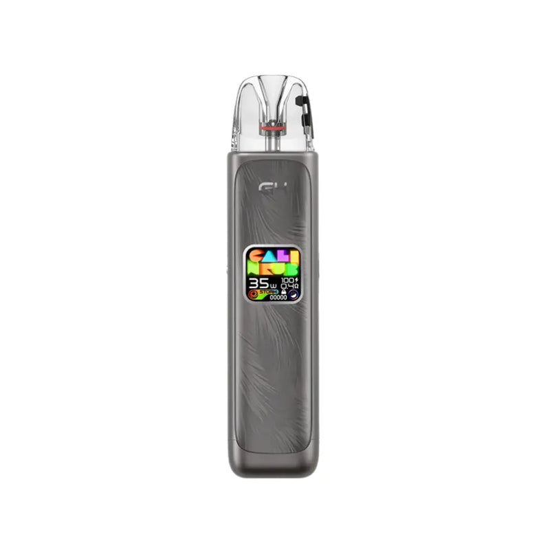 Uwell Caliburn G4 Pod System Gunmetal Grey color device with a colorful display