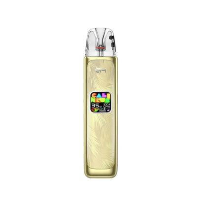 Uwell Caliburn G4 Pod System Sahara Gold color device with a colorful display