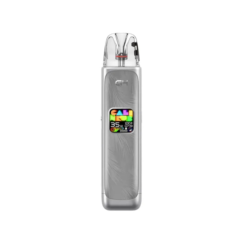 Uwell Caliburn G4 Pod System Twilight Silver color device with a colorful display