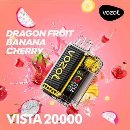 VOZOL Vista 20000 Puffs Disposable Vape Dragon Fruit Banana Cherry Flavor