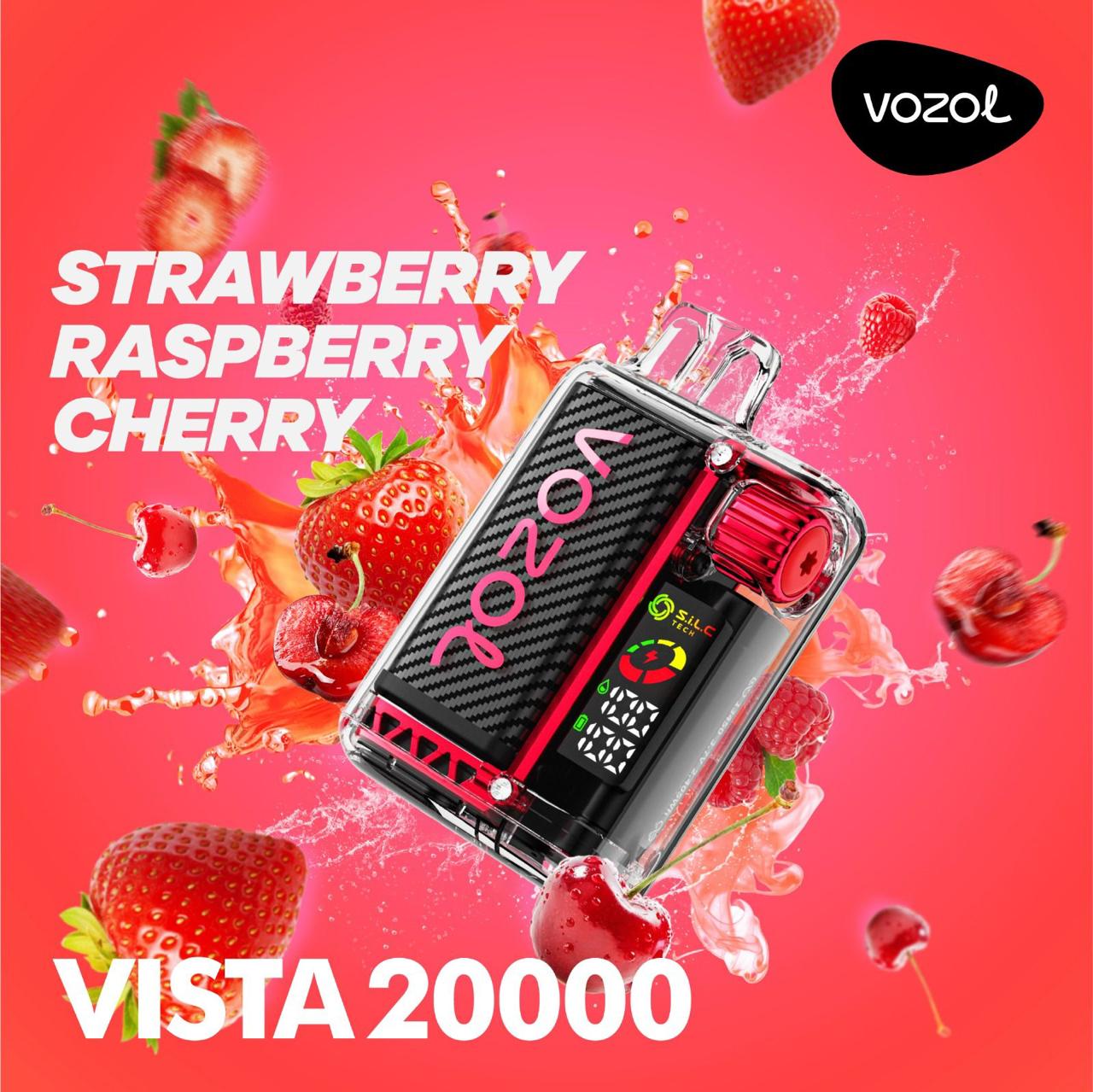 VOZOL Vista 20000 Puffs Disposable Vape Strawberry Raspberry Cherry Flavor