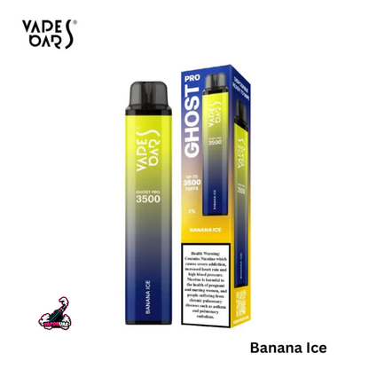 Vapes Bars Ghost Pro 3500 Puffs Disposable Vape 20mg Nicotine, Banana Ice Flavors