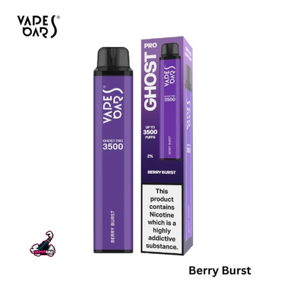 Vapes Bars Ghost Pro 3500 Puffs Disposable Vape 20mg Nicotine, Berry Burst Flavors