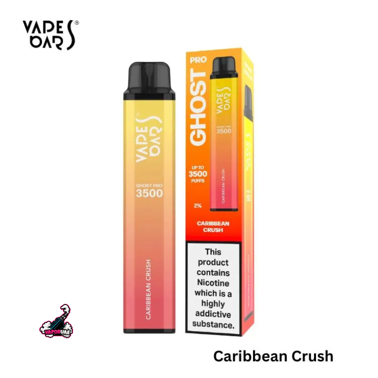 Vapes Bars Ghost Pro 3500 Puffs Disposable Vape 20mg Nicotine, Caribbean Crush Flavors
