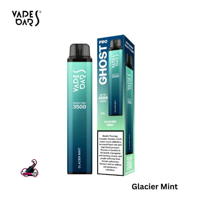 Vapes Bars Ghost Pro 3500 Puffs Disposable Vape 20mg Nicotine, Glacier Mint Flavors