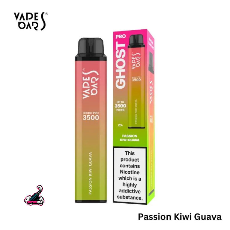 Vapes Bars Ghost Pro 3500 Puffs Disposable Vape 20mg Nicotine, Passion Kiwi Guava Flavors