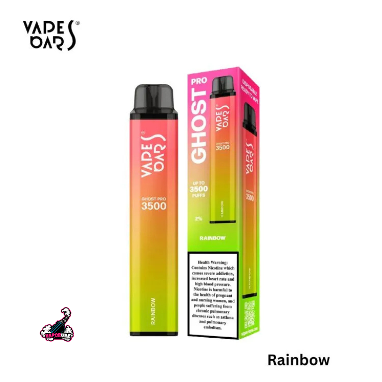 Vapes Bars Ghost Pro 3500 Puffs Disposable Vape 20mg Nicotine, Rainbow Flavors