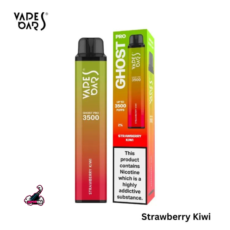 Vapes Bars Ghost Pro 3500 Puffs Disposable Vape 20mg Nicotine, Strawberry Kiwi Flavors