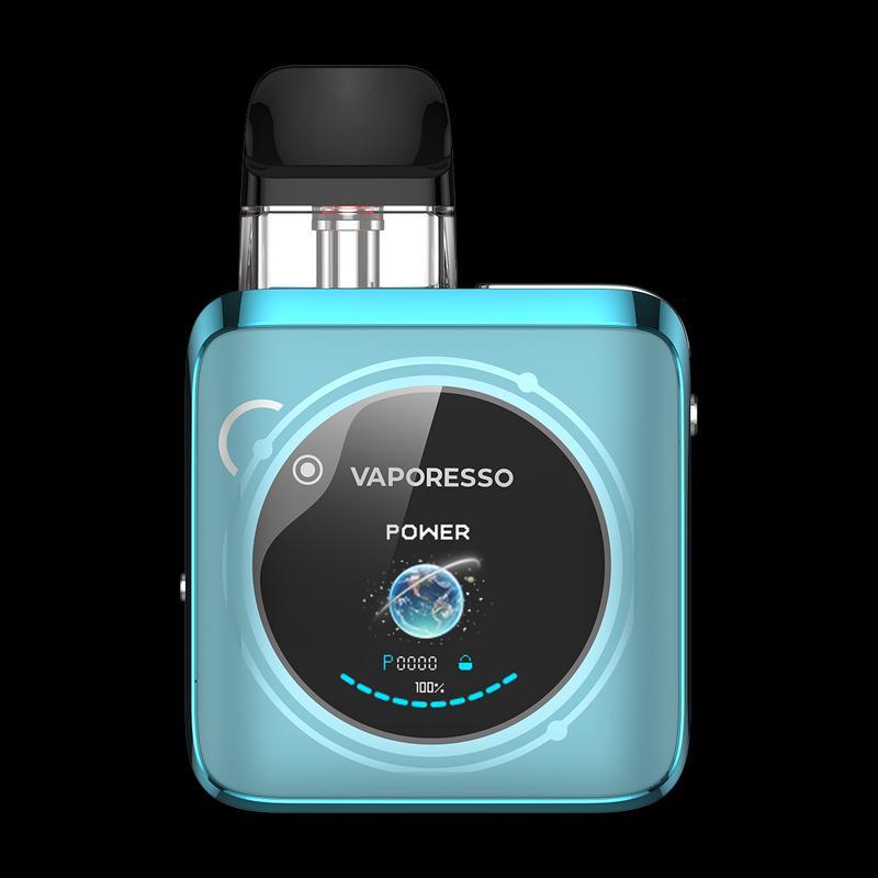 Vaporesso XROS 4 Nano Pod System Aquamarine color device on a black background