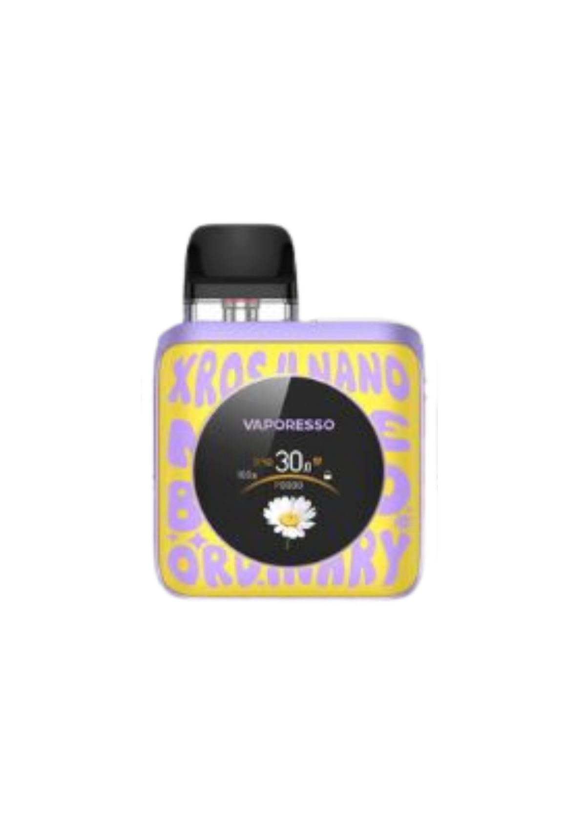 Vaporesso XROS 4 Nano Pod System Word-pop Yellow color device on a white background