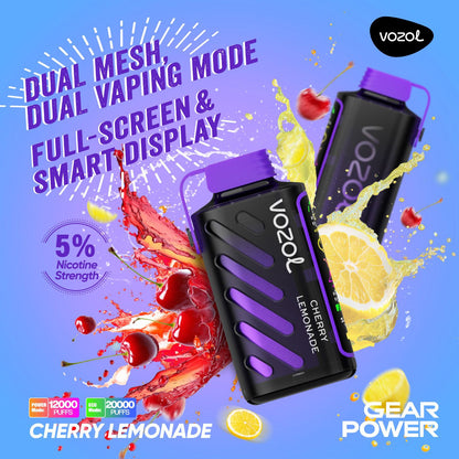 Vozol Gear Power 20000 Puffs Disposable Vape Cherry Lemonade flavor device