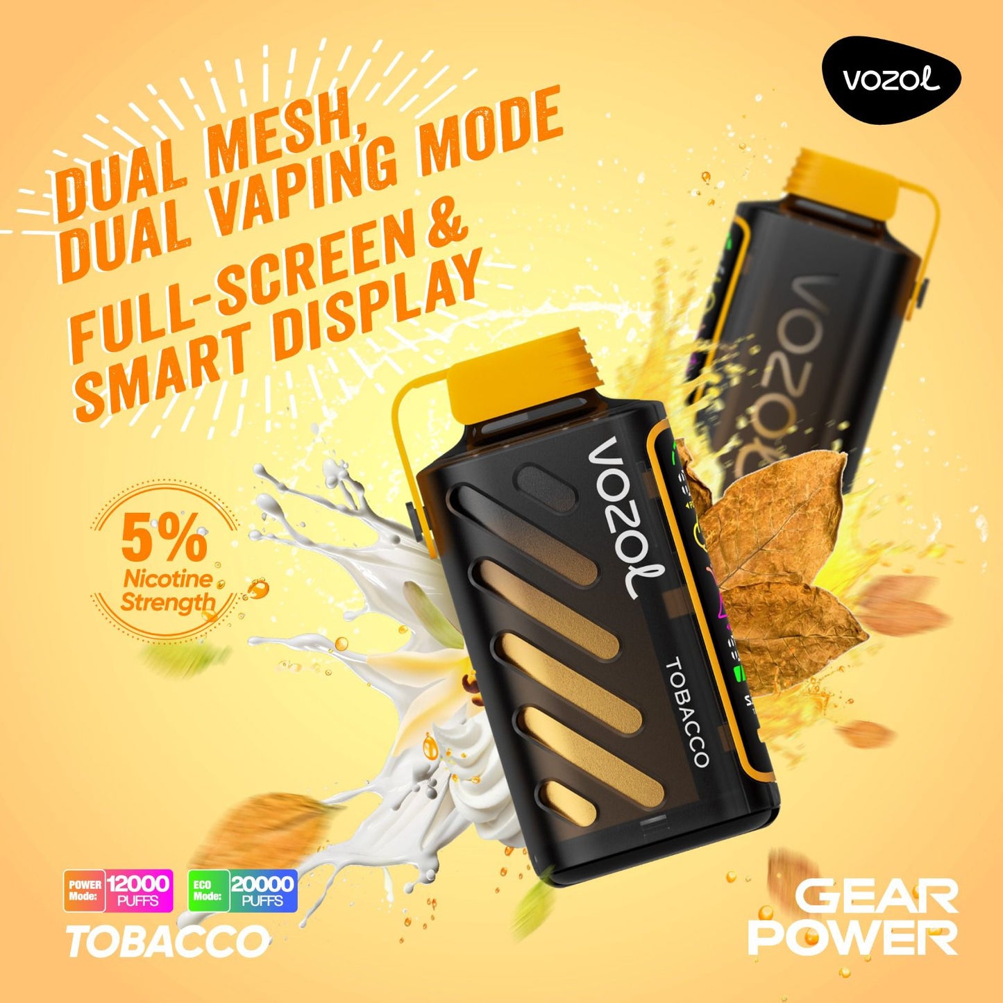 Vozol Gear Power 20000 Puffs Disposable Vape Tobacco flavor device