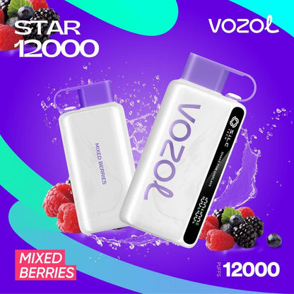 Vozol Star 12000 Puffs Disposable Vape device with Mixed Berries flavor